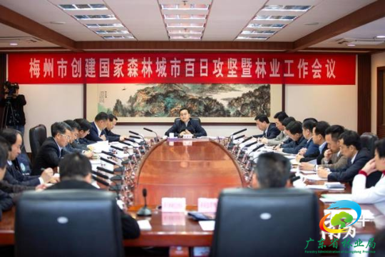 梅州市召开创建国家森林城市百日攻坚暨林业工作会议。（市林业局 供图）