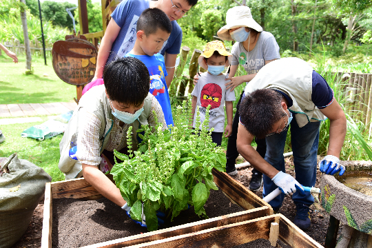 福田红树林生态公园自然力营造手工坊之制作潮汐花箱.JPG